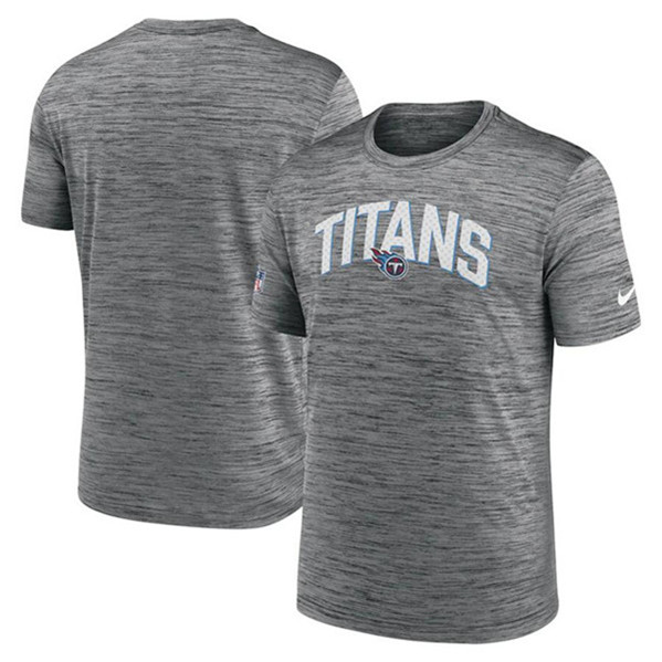 Men's Tennessee Titans Gray Sideline Velocity Stack Performance T-Shirt - Click Image to Close